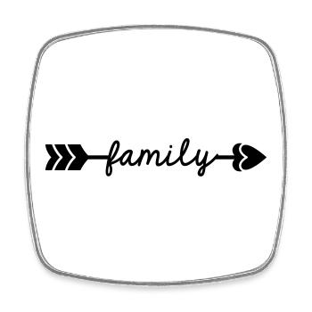 Family - Viereckiger Kühlschrankmagnet - Weiß - Vorne