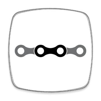 bike chain icon Bicycle chain icon logo - Square fridge magnet - white - Front