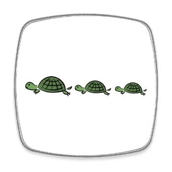 Tortues - Magnet carré - blanc - Devant