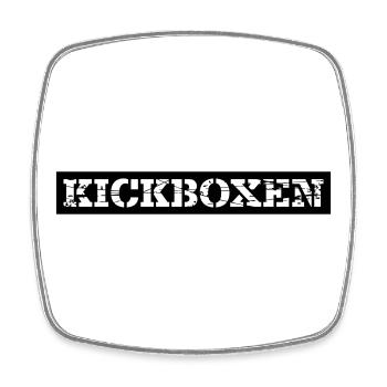 Kickboxen - Viereckiger Kühlschrankmagnet - Weiß - Vorne