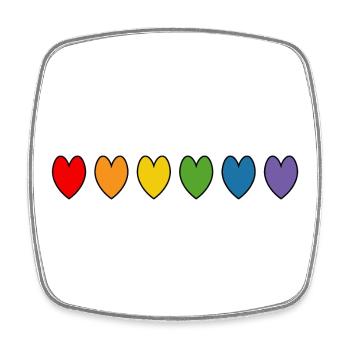 Rainbow Hearts - Square fridge magnet - white - Front