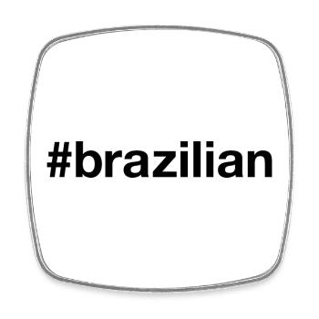 BRAZILIAN Brasilien Hashtag Ich bin Brasilianer - Viereckiger Kühlschrankmagnet - Weiß - Vorne