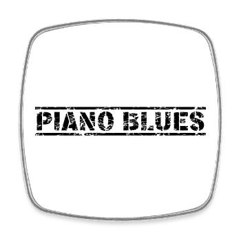 Piano Blues - Magnet carré - blanc - Devant