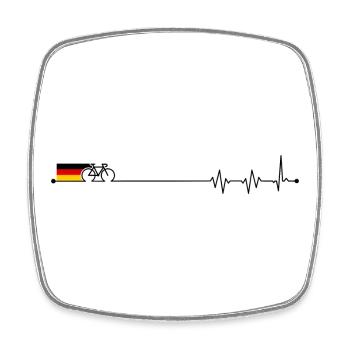 Germany flag bicycle - Square fridge magnet - white - Front
