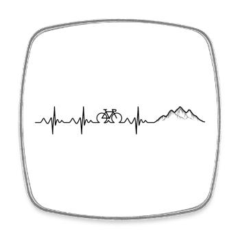 Heartbeat mountain bike - Square fridge magnet - white - Front