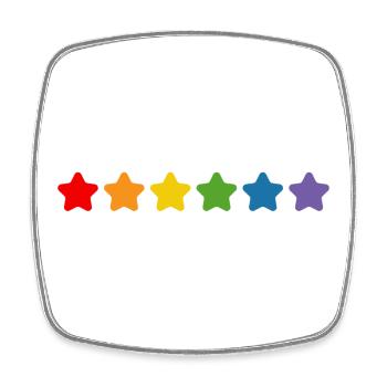 Regenbogen Sternchen LGBT lgbtqi queer - Viereckiger Kühlschrankmagnet - Weiß - Vorne