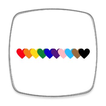 Regenbogen Herzen Pride - Viereckiger Kühlschrankmagnet - Weiß - Vorne