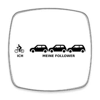 FahrradFan black - Viereckiger Kühlschrankmagnet - Weiß - Vorne