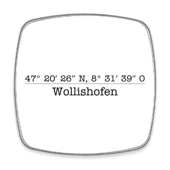 Coordonnées Wollishofen Kreis 2 à Zürich - Magnet carré - blanc - Devant