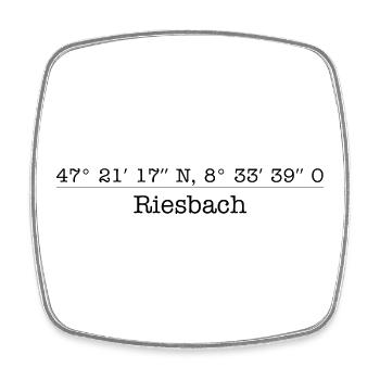 Riesbach Kreis 8 Zürich coordinates - Square fridge magnet - white - Front