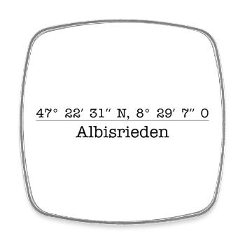 Coordonnées District 9 Albisrieden Zurich - Magnet carré - blanc - Devant