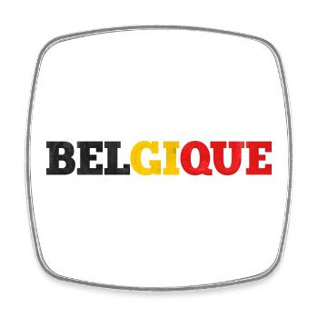 Belgien - Viereckiger Kühlschrankmagnet - Weiß - Vorne