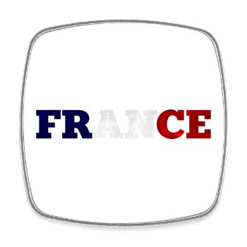 France - Magnet carré - blanc - Devant