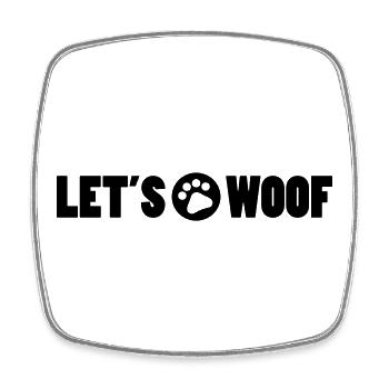 Woof - Square fridge magnet - white - Front