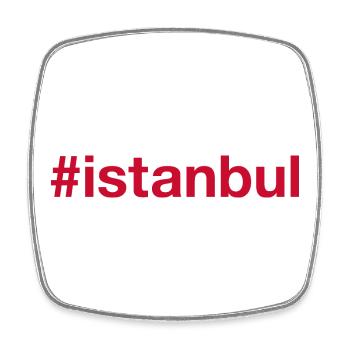 ISTANBUL Turkey Türkei Hashtag - Viereckiger Kühlschrankmagnet - Weiß - Vorne