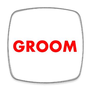 Groom - Magnet carré - blanc - Devant