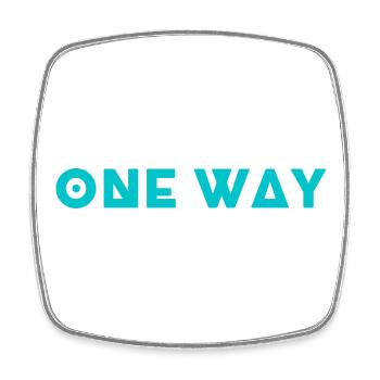 One Way - Viereckiger Kühlschrankmagnet - Weiß - Vorne