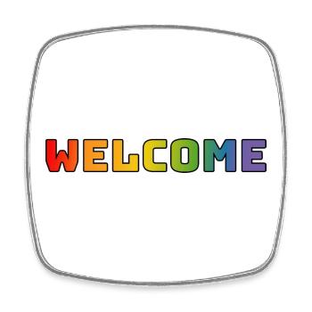 Regenbogen welcome CSD Shirt LGBT lgbtqi queer - Viereckiger Kühlschrankmagnet - Weiß - Vorne