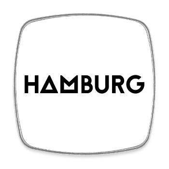 HAMBURG - Square fridge magnet - white - Front