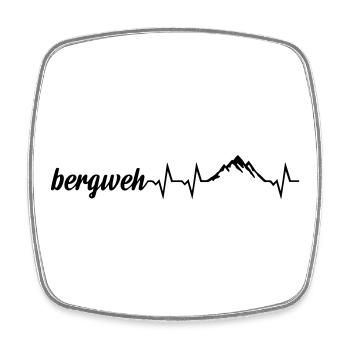 Bergweh Pulsschlag Berge - Exklusiv - Viereckiger Kühlschrankmagnet - Weiß - Vorne