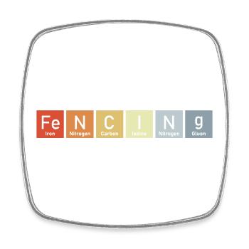 Fechten Periodensystem der Elemente - Viereckiger Kühlschrankmagnet - Weiß - Vorne