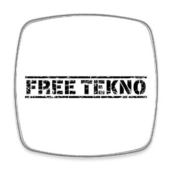 Free Tekno - Viereckiger Kühlschrankmagnet - Weiß - Vorne