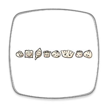 Cute Dumplings of the World - Square fridge magnet - white - Front