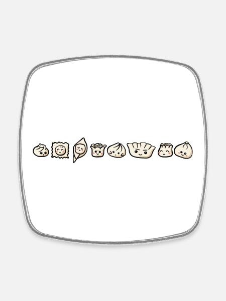 Cute Dumplings of the World - Viereckiger Kühlschrankmagnet - Weiß