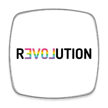 LGBT Pride Month - Love Revolution - Square fridge magnet - white - Front