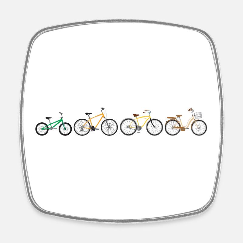 Chromatic Bicycle Parade - Square fridge magnet - white