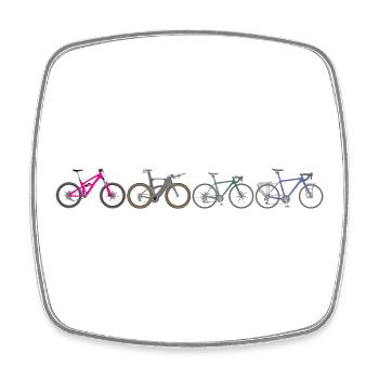 Lebendige Fahrradparade - Viereckiger Kühlschrankmagnet - Weiß - Vorne