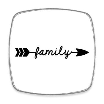Family - Square fridge magnet - white - Front