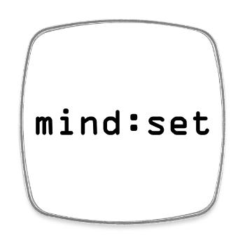 mind:set (schwarz) - Viereckiger Kühlschrankmagnet - Weiß - Vorne
