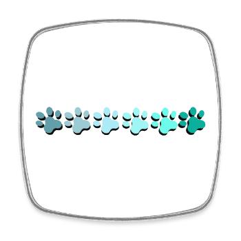 Abstract paw print design in sea colors - Square fridge magnet - white - Front