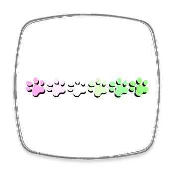 Colorful Paw Print Pattern - Square fridge magnet - white - Front