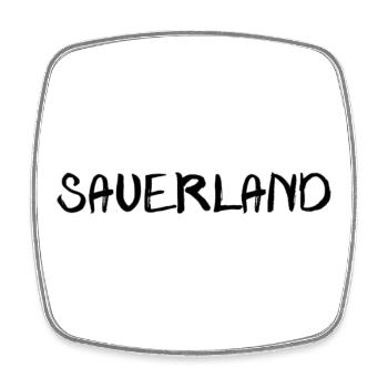echt.SAUERLAND pur schwatt R - Viereckiger Kühlschrankmagnet - Weiß - Vorne