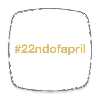 22 april gold - Viereckiger Kühlschrankmagnet - Weiß - Vorne
