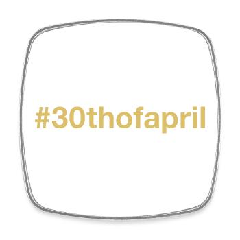 born on April 30 Birthday birthday - Square fridge magnet - white - Front