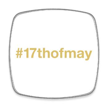 born on May 17 Birthday birthday - Square fridge magnet - white - Front