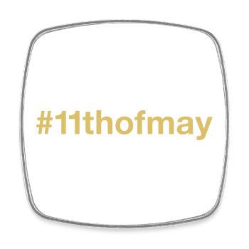 born on May 11 Birthday birthday - Square fridge magnet - white - Front