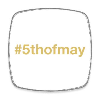 born on May 5 Birthday birthday - Square fridge magnet - white - Front