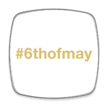 born on May 6 Birthday birthday - Square fridge magnet - white - Front