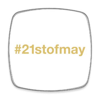 born on May 21 Birthday birthday - Square fridge magnet - white - Front
