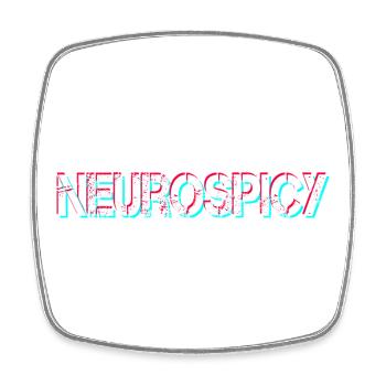 Neurospicy Neurodivergent ADHD Autism - Square fridge magnet - white - Front