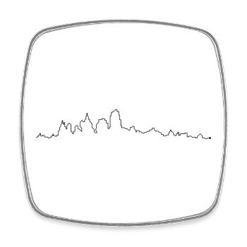 Herzschlag der Skyline der Stadt - Viereckiger Kühlschrankmagnet - Weiß - Vorne
