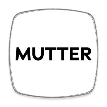 Mutter Typografie Design VATER-MUTTER-KIND Geburt - Viereckiger Kühlschrankmagnet - Weiß - Vorne