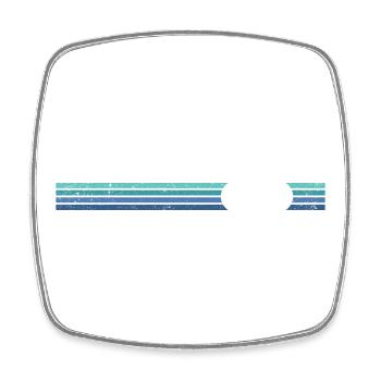 Striped Bicycle Retro Print - Square fridge magnet - white - Front