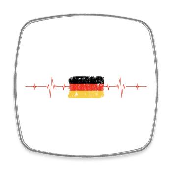 German Flag Heartbeat - Square fridge magnet - white - Front