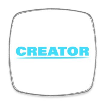 CREATOR - Viereckiger Kühlschrankmagnet - Weiß - Vorne