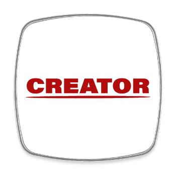 CREATOR - Viereckiger Kühlschrankmagnet - Weiß - Vorne